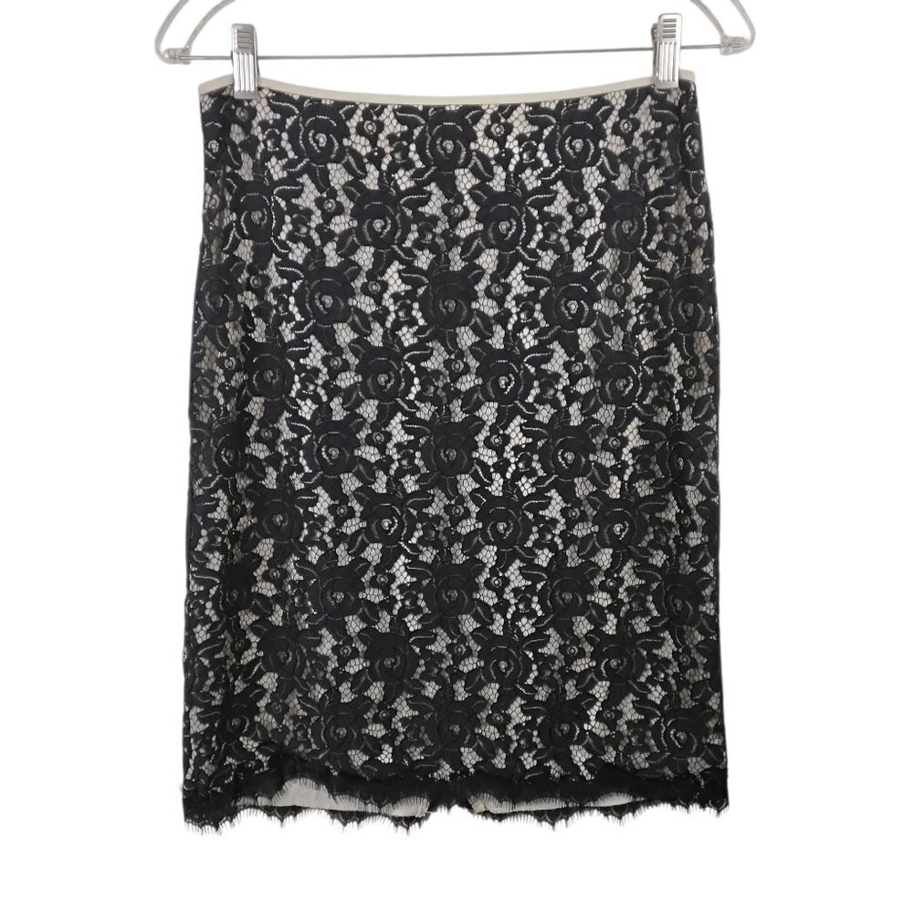 Diane von Furstenberg Black‎ Lace Overlay Skirt - 6